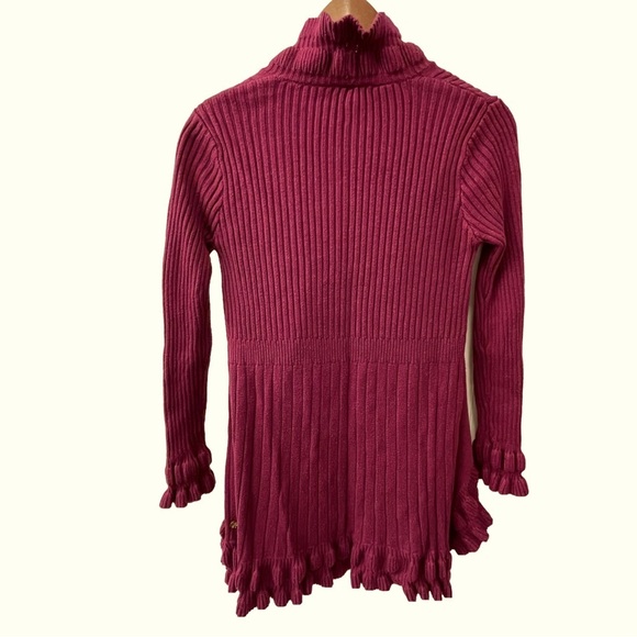 Matilda Jane Jax 435 Cardigan Sweater Ruffle Burgundy Tween-Kid Size 12 - Picture 2 of 11